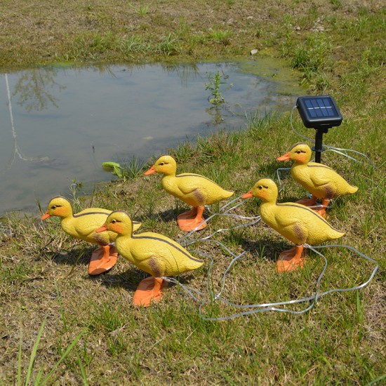 5 in 1 Solar Duck Shape Stake Light LED Outdoor Garden Decorative Lawn Yard Lamp