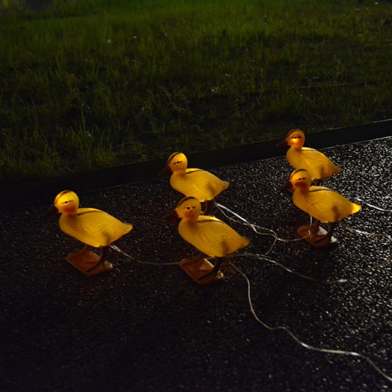 5 in 1 Solar Duck Shape Stake Light LED Outdoor Garden Decorative Lawn Yard Lamp