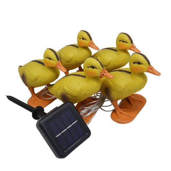 5 in 1 Solar Duck Shape Stake Light LED Outdoor Garden Decorative Lawn Yard Lamp