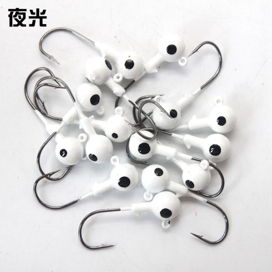 50 Pcs/set Jig Head Colorful Spray Paint Soft Bait Insect Hooks Luminous 50 bags_1.8g