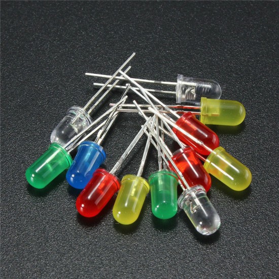 500Pcs 3mm LED Light White/Yellow/Red/Blue/Green Assortment Diodes DIY Kit  500 pcs/box