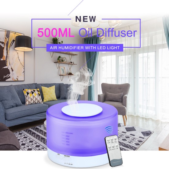 500ml ultrasonic humidifier Household Air Humidifier Colorful Lights Air Purifying Mist Maker white_U.S. regulations