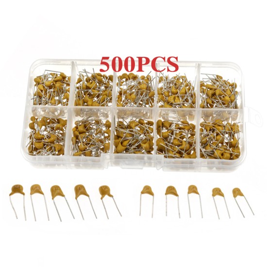 500pcs Monolithic Capacitor 10 Values 0.1uf~10uf Monolithic Capacitor