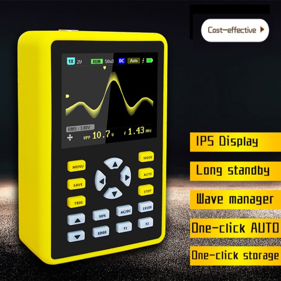 5012h 2.4-inch Handheld Ips Screen Digital Oscilloscope 5000 Mah Lithium Battery 100mhz Analog Bandwidth For Waveform Storage