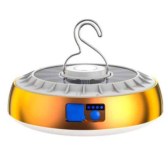 5.5v 20w Led Ufo-shaped Solar Light Super Bright Energy Saving Outdoor Power Outage Emergency Lamps Golden with RC