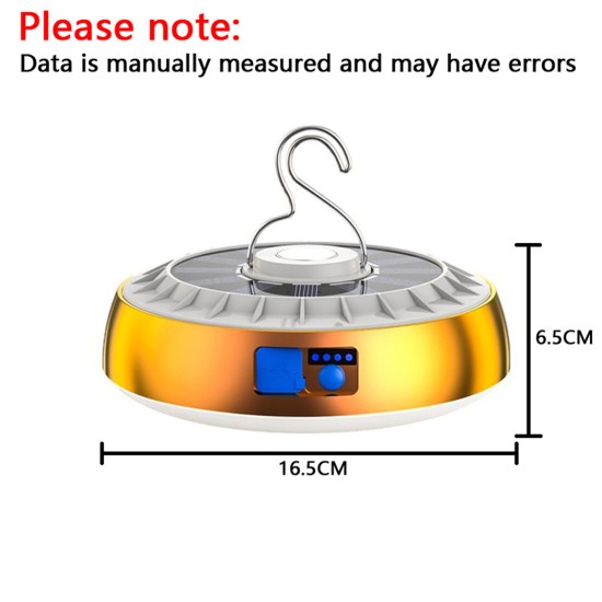 5.5v 20w Led Ufo-shaped Solar Light Super Bright Energy Saving Outdoor Power Outage Emergency Lamps Golden