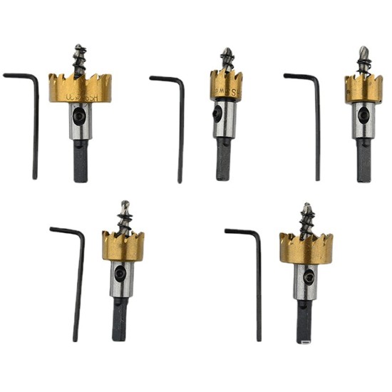 5pcs Hss Hole Opener 15-30mm High-Precision Wear-Resistant Metal Sheet Punch Drill 15mm/17mm/18mm/23mm/30mm