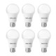 6 Packed A19 E26/E27 LED Bulb White Light - 5000K