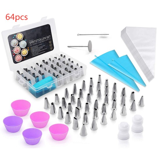 64Pcs/Set Cake Decorating Mouth Set Baking Tools 64-piece set