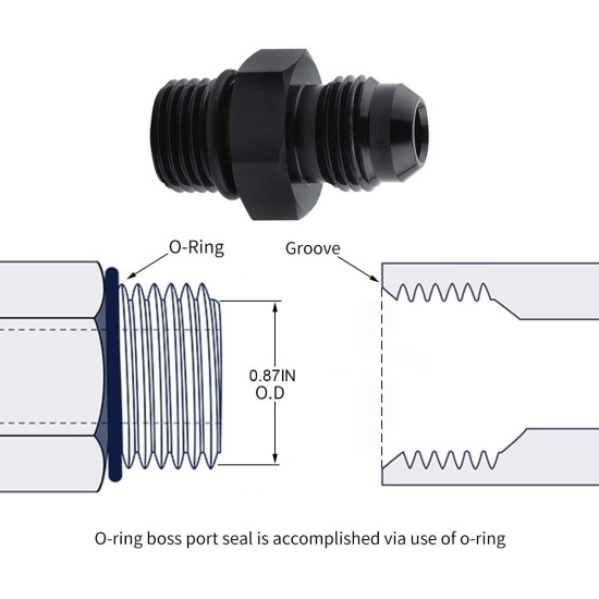 6AN/8AN/10AN Male Flare Reducer Hose Fitting Adapter Fuel Line Reducing Aluminum Pipe Union Connector  6AN