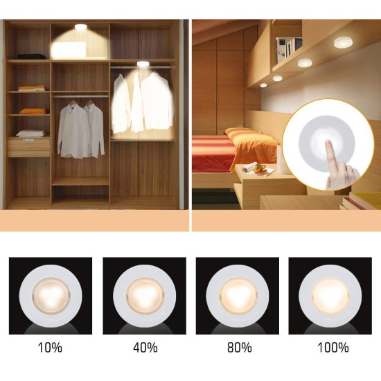 6Pcs LED Lights Stylish Closet Lights with Remote Control Pat Light Night Light for Lighting Warm white light