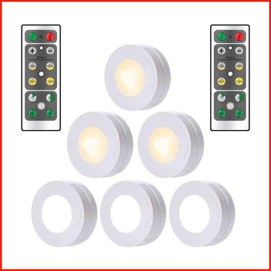 6Pcs LED Lights Stylish Closet Lights with Remote Control Pat Light Night Light for Lighting Warm white light