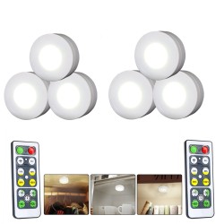 6Pcs LED Lights Stylish Closet Lights with Remote Control Pat Light Night Light for Lighting White light