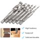 6Pcs M3-M10 1/4in Hot Composite Tap Thread Spiral Screw Hex HSS Screw Drill Bit(Silver)