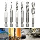 6Pcs M3-M10 1/4in Hot Composite Tap Thread Spiral Screw Hex HSS Screw Drill Bit(Silver)