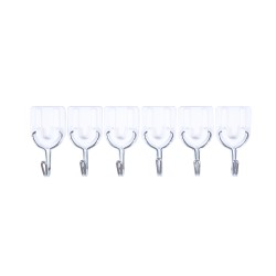 6Pcs/set Traceless Nailless Powerful Viscous Wall Hanging Hook for Kitchen Bathroom 6pcs