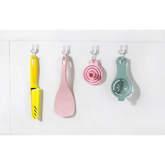 6Pcs/set Traceless Nailless Powerful Viscous Wall Hanging Hook for Kitchen Bathroom 6pcs