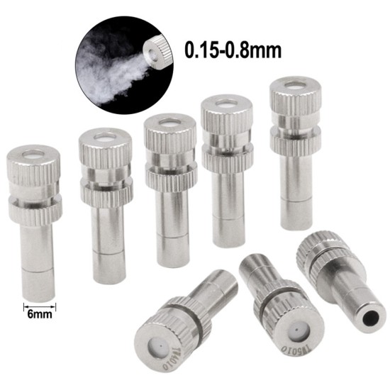 6mm Connectors Low Pressure Fogging Nozzle Water Spray Nozzle Humidification Dust Removal Cooling 0.2mm