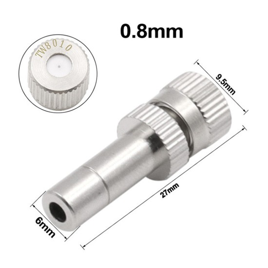 6mm Connectors Low Pressure Fogging Nozzle Water Spray Nozzle Humidification Dust Removal Cooling 0.5mm