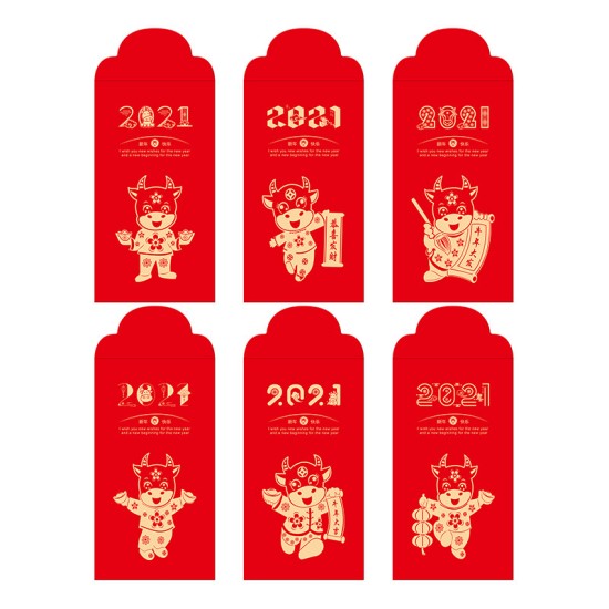 6pcs Chinese Red  Envelope  New  Year Spring Festival Birthday Red Gift  Envelope c