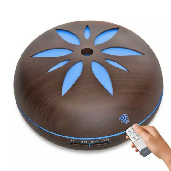 7 colour wood grain humidifier Household Air Humidifier Colorful Lights Air Purifying Mist Maker Deep wood grain + remote control_U.S. regulations