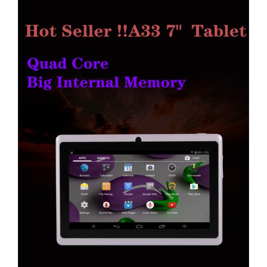 7 inch Tablet PC 1024x600 HD Black_1GB+8GB