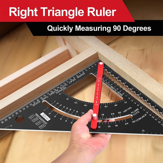 7/12 Inch Carpentry Triangle Ruler Adjustable Carpenter Layout Square Woodworking Tools Imperial 7inch