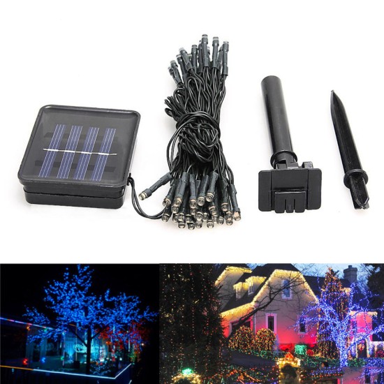 7M 50LEDs Waterproof String Light with Solar Strip Night Light Lamp Fairy Lights for Outdoor Christmas Trees Wedding Garden colors