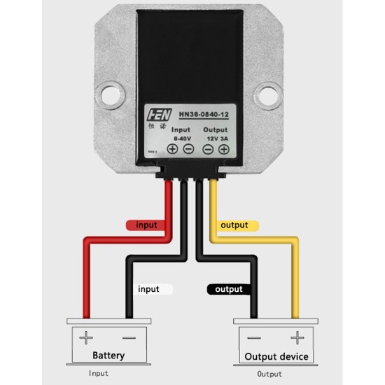 8-40v to 12v 3a Voltage Regulator Waterproof Dc-dc Step Down Power Converter Voltage Stabilizer