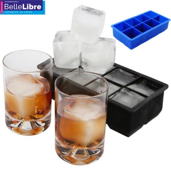 8-Grid Silicone Ice Cube Mold Frozen Tray Ice Making Mold Home Kitchen DIY Tools Ink black