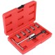 8pcs Diesel Seat Cutter Cleaner Set Universal Diesel Fuel Injector Oil Nozzle Remover Repair Cleaning Tool Red