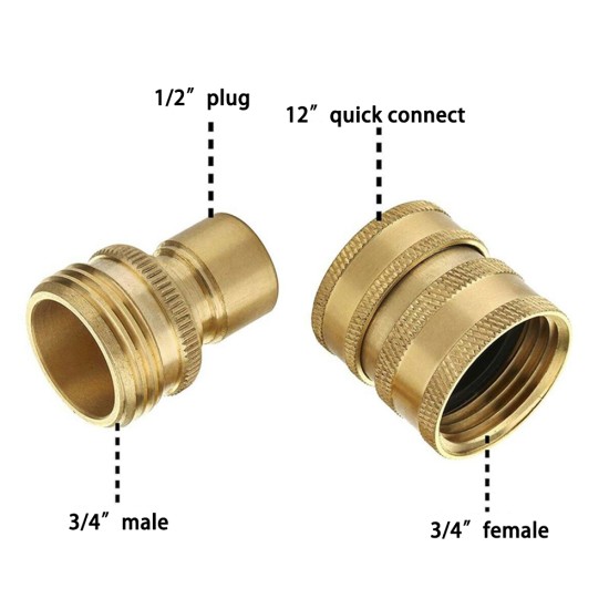 8pcs Quick Connector Kit Garden Water Pipe Connection Male and Female Fittings M22 to 3/4" 3/8"