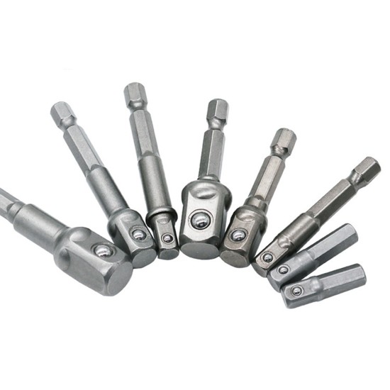 8pcs Sleeve Connecting Rod Head Chromium Vanadium Steel Socket Adapter Bits Power Tool Accessories