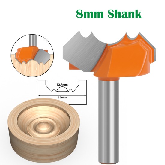 8x35mm Double Arc-shaped Ball End Milling Cutter Line Engraving Machine Replacement Parts Woodworking Tool