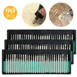 90 Pcs/set Diamond  Burr Bits Drill Set Rotary Multi Tool Accessories Kit For Dremel 3 pcs