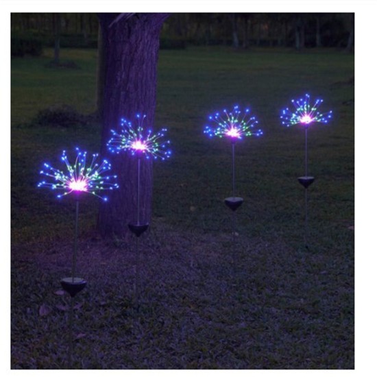 90/120 Leds High Brightness Ground Plug Solar  Lights Outdoor Lawn Fairy Lighting Lamp For Gardens Courtyards Weddings Decoration 120 lights, 4 colors