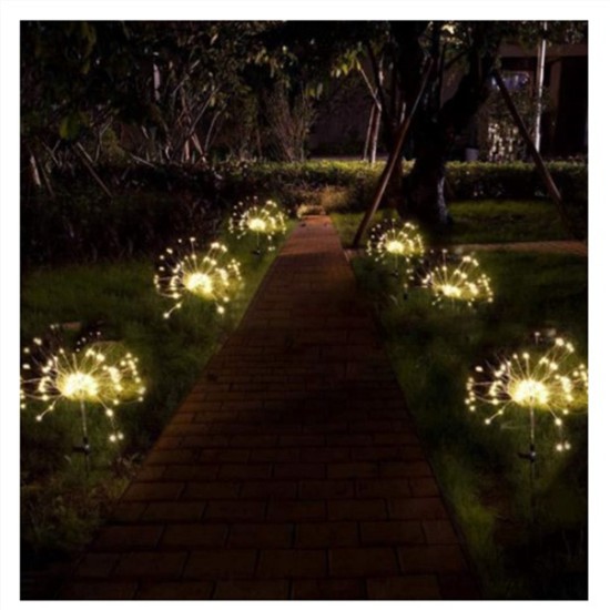 90/120 Leds High Brightness Ground Plug Solar  Lights Outdoor Lawn Fairy Lighting Lamp For Gardens Courtyards Weddings Decoration 120 Lights Cool White