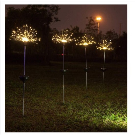 90/120 Leds High Brightness Ground Plug Solar  Lights Outdoor Lawn Fairy Lighting Lamp For Gardens Courtyards Weddings Decoration 90 lights warm white