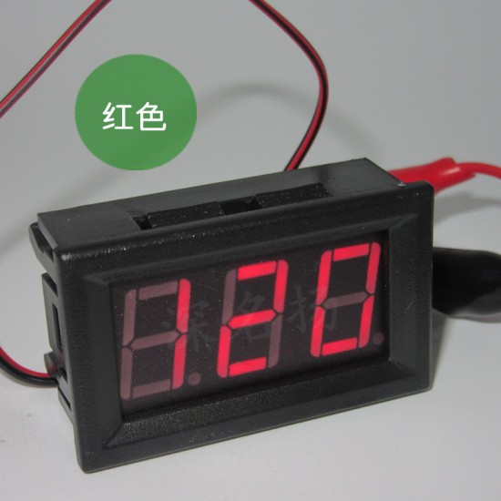 AC 220V 2-wire Voltage Meter Head LED Digital Voltmeter with Reverse Polarity Protection Emerald