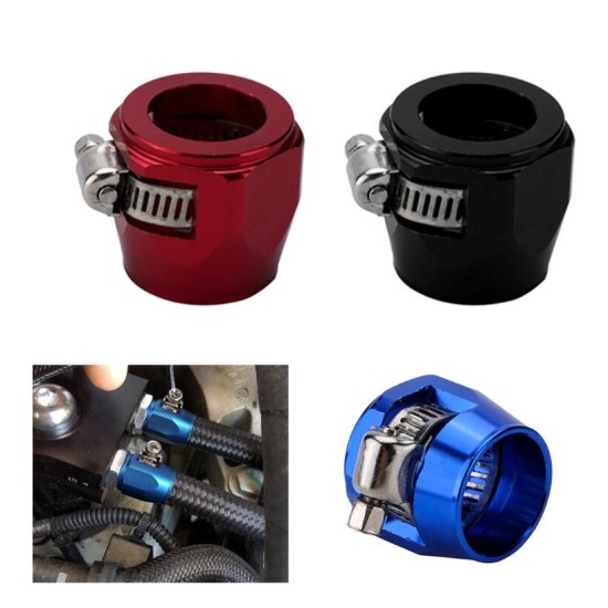 AN4 AN6 AN8 AN10 AN12 Car Hose Finisher Clamp Radiator Modified Fuel Pipe Clip Buckle Black-AN10