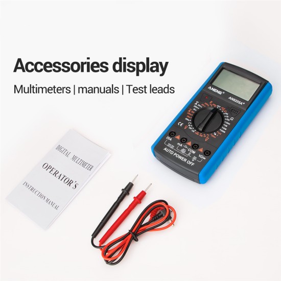 ANENG An9205a+True-rms Digital Multimeter Transistor Tester Capacitor Tester Electrical Capacitance Meter Blue