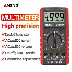 ANENG An9205a+true-rms Digital Multimeter Transistor Tester Capacitor Tester Electrical Capacitance Meter Red