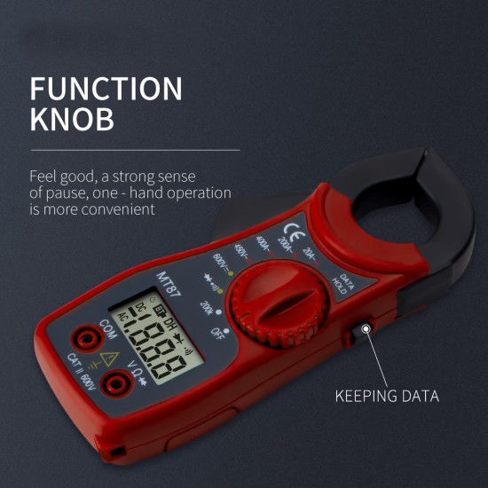 ANENG Mt87 Digital Clamp Meter Multimeter Professional Portable Red