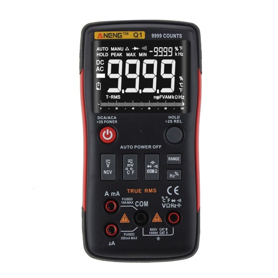 ANENG Q1 True-RMS Digital Multimeter Button 9999 Counts with Analog Bar Graph XI(Not Including Battery)(FFF2142)