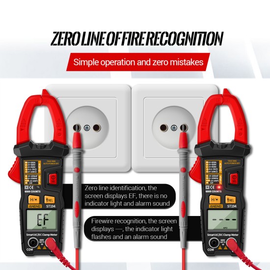 ANENG St194 Digital Clamp Meter 200A DC current Tester 600v Voltage Ammeter Trms 6000 Counts Capacitance Multimeter