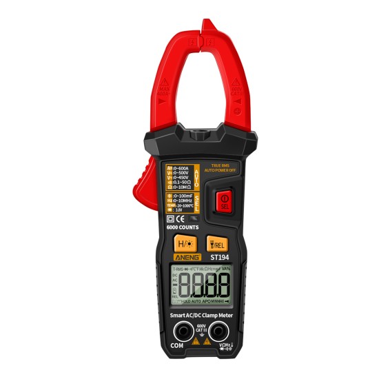 ANENG St194 Digital Clamp Meter 200A DC current Tester 600v Voltage Ammeter Trms 6000 Counts Capacitance Multimeter