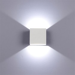 Adjustable 6W LED Wall Lamp AC85-265V COB Waterproof Aluminum Cube Outdoor Porch Wall Light  White light