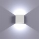 Adjustable 6W LED Wall Lamp AC85-265V COB Waterproof Aluminum Cube Outdoor Porch Wall Light  White light