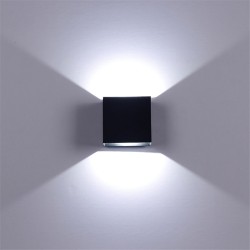 Adjustable 6W LED Wall Lamp AC85-265V COB Waterproof Aluminum Cube Outdoor Porch Wall Light  White light