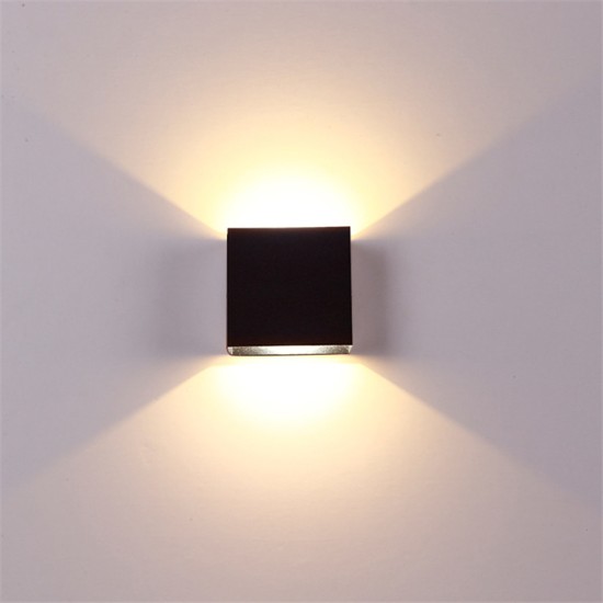 Adjustable 6W LED Wall Lamp AC85-265V COB Waterproof Aluminum Cube Outdoor Porch Wall Light  warm light